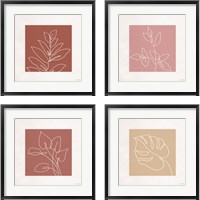 Framed 'Just Leaves 4 Piece Framed Art Print Set' border=