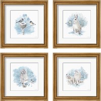 Framed 'Let it Snow 4 Piece Framed Art Print Set' border=