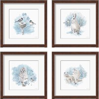 Framed 'Let it Snow 4 Piece Framed Art Print Set' border=