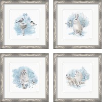 Framed 'Let it Snow 4 Piece Framed Art Print Set' border=