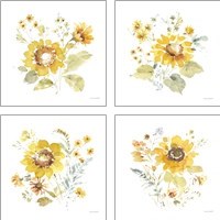 Framed 'Sunflowers Forever 4 Piece Art Print Set' border=