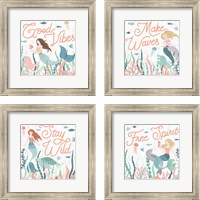 Framed 'Under the Sea 4 Piece Framed Art Print Set' border=