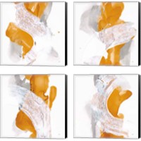 Framed 'Amber Wash 4 Piece Canvas Print Set' border=