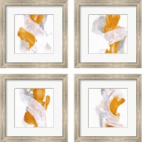 Framed 'Amber Wash 4 Piece Framed Art Print Set' border=