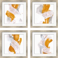Framed 'Amber Wash 4 Piece Framed Art Print Set' border=