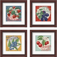 Framed 'Berry Breeze 4 Piece Framed Art Print Set' border=