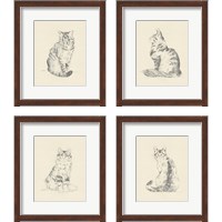 Framed 'House Cat 4 Piece Framed Art Print Set' border=