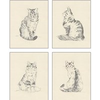 Framed 'House Cat 4 Piece Art Print Set' border=