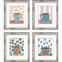 Framed 'Mid Morning Coffee 4 Piece Framed Art Print Set' border=