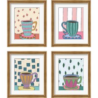 Framed 'Mid Morning Coffee 4 Piece Framed Art Print Set' border=
