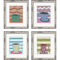 Framed 'Mid Morning Coffee 4 Piece Framed Art Print Set' border=