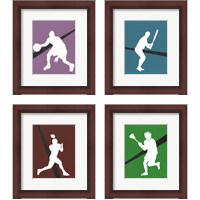 Framed 'It's All About the Game 4 Piece Framed Art Print Set' border=