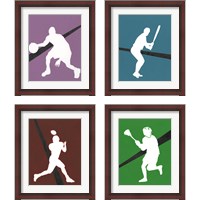 Framed 'It's All About the Game 4 Piece Framed Art Print Set' border=