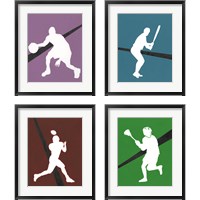 Framed 'It's All About the Game 4 Piece Framed Art Print Set' border=