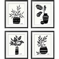 Framed 'Botanical Sketches 4 Piece Framed Art Print Set' border=