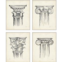 Framed 'Museum Sketches  4 Piece Art Print Set' border=