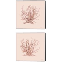 Framed 'Pink Coral  2 Piece Canvas Print Set' border=