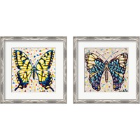 Framed 'Pop Butterfly 2 Piece Framed Art Print Set' border=