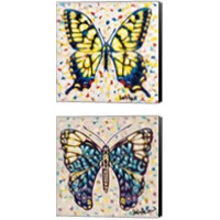 Framed Pop Butterfly 2 Piece Canvas Print Set