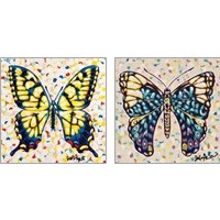 Framed 'Pop Butterfly 2 Piece Art Print Set' border=