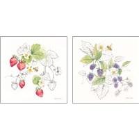 Framed 'Berries and Bees 2 Piece Art Print Set' border=