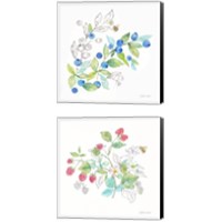 Framed Berries and Bees 2 Piece Canvas Print Set