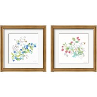 Framed 'Berries and Bees 2 Piece Framed Art Print Set' border=