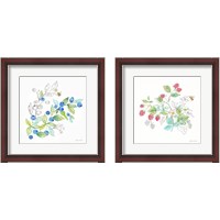 Framed 'Berries and Bees 2 Piece Framed Art Print Set' border=