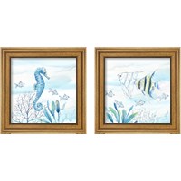 Framed 'Great Blue Sea  2 Piece Framed Art Print Set' border=