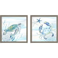 Framed 'Great Blue Sea  2 Piece Framed Art Print Set' border=