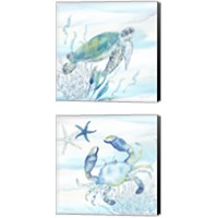 Framed Great Blue Sea  2 Piece Canvas Print Set