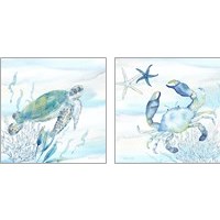Framed Great Blue Sea  2 Piece Art Print Set