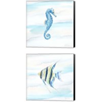 Framed 'Great Blue Sea 2 Piece Canvas Print Set' border=