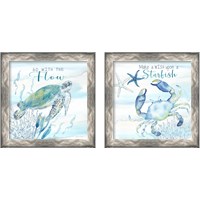 Framed 'Great Blue Sea 2 Piece Framed Art Print Set' border=