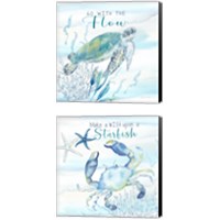 Framed Great Blue Sea 2 Piece Canvas Print Set