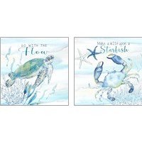 Framed 'Great Blue Sea 2 Piece Art Print Set' border=