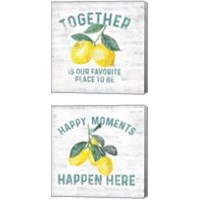 Framed 'Happy Thoughts 2 Piece Canvas Print Set' border=