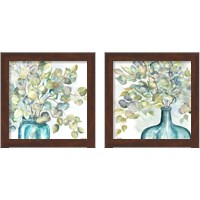 Framed 'Eucalyptus in Mason Jar 2 Piece Framed Art Print Set' border=