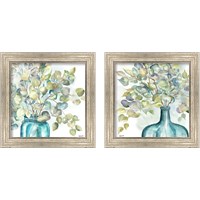 Framed 'Eucalyptus in Mason Jar 2 Piece Framed Art Print Set' border=