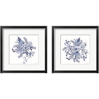 Framed Blue & White Flowers 2 Piece Framed Art Print Set