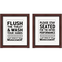 Framed 'Bathroom Rules 2 Piece Framed Art Print Set' border=