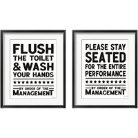 Framed 'Bathroom Rules 2 Piece Framed Art Print Set' border=