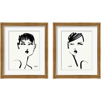 Framed 'Brush Portrait 2 Piece Framed Art Print Set' border=