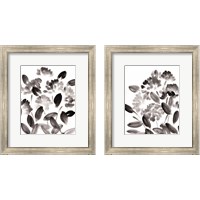 Framed 'Simple Black Poppies 2 Piece Framed Art Print Set' border=