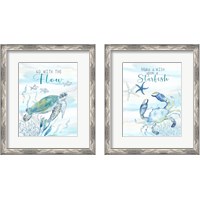 Framed 'Great Blue Sea  2 Piece Framed Art Print Set' border=