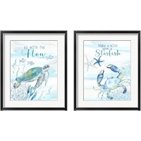 Framed 'Great Blue Sea  2 Piece Framed Art Print Set' border=