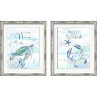 Framed 'Great Blue Sea  2 Piece Framed Art Print Set' border=