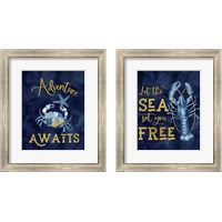 Framed 'Deep Blue Sea 2 Piece Framed Art Print Set' border=