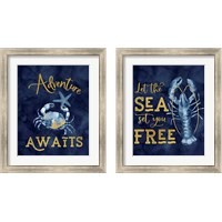 Framed 'Deep Blue Sea 2 Piece Framed Art Print Set' border=