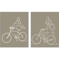 Framed 'On a Bike 2 Piece Art Print Set' border=